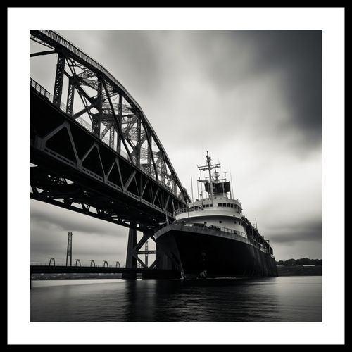 Plakat 60x60cm Statek przy Moście na Arena.pl