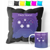 ZESTAW: KUBEK + POSZEWKA - XBOX PLAYSTATION - PREZENT WIELE WZORÓW + IMIĘ