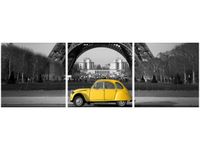 90X30CM ŻÓŁTE AUTKO TRÓJ OBRAZ