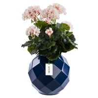 Wazon ceramiczny geometryczny 3D Granatowy Ø11 H 22 cm intensywny kolor