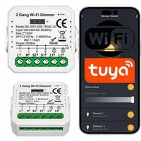 Mini Ściemniacz Wifi 2 kanały sterownik oświetlenia dopuszkowy TUYA