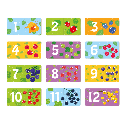 Puzzle Dodo Toys Dodo 24 Elementów Puzzle 12X2 Cyferki - Jagódki 116 na Arena.pl