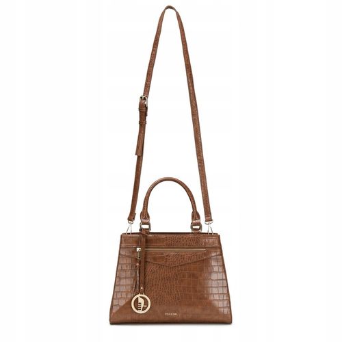Torebka Damska Mała Kuferek Ramię Odpinany Pasek PUCCINI Brązowa BML067S-2 na Arena.pl