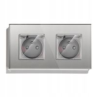 GNIAZDKO ELEKTRYCZNE SZKLANE PODWÓJNE HERMETYCZNE Z KLAPKĄ IP44 GNIAZDO 230