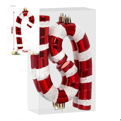 ozdoba na choinkę 4 szt. lizak czerwono-biały 7 x 14 cm bsn73 na Arena.pl