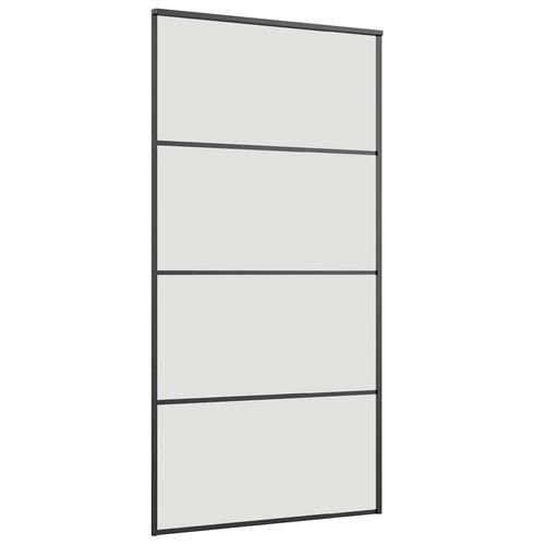 Drzwi przesuwne z zestawem okuć czarne 102,5x205 cm ESG szkło na Arena.pl
