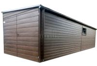 Garaż Blaszany 3x9m Brama Dwuskrzydłowa Drzwi 2x Okno Rynny TS785