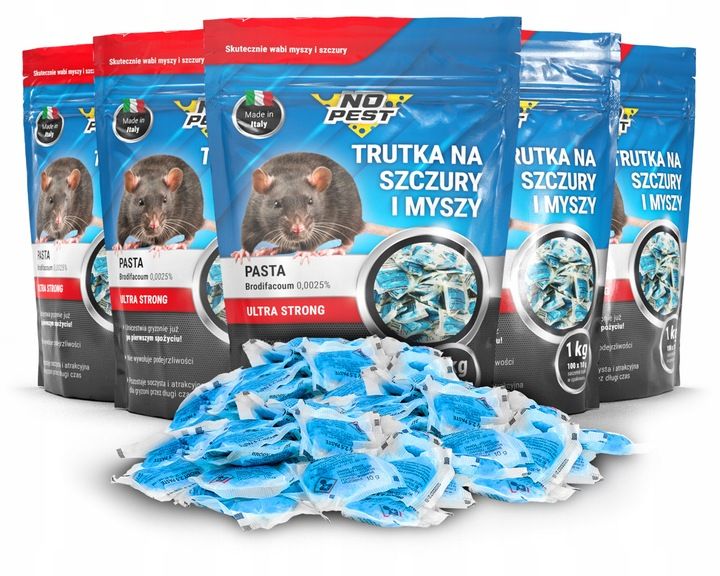 TRUTKA NA MYSZY SZCZURY I INNE GRYZONIE 5KG ŚRODEK PASTA NIEBIESKA NO PEST zdjęcie 1