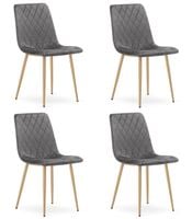 Krzesło TURIN - ciemny szary aksamit / nogi kolor drewna x 4