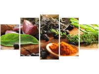 70CM 150CM OBRAZ 5 ELEM NATURALNA KUCHNIA ŚCIENNY