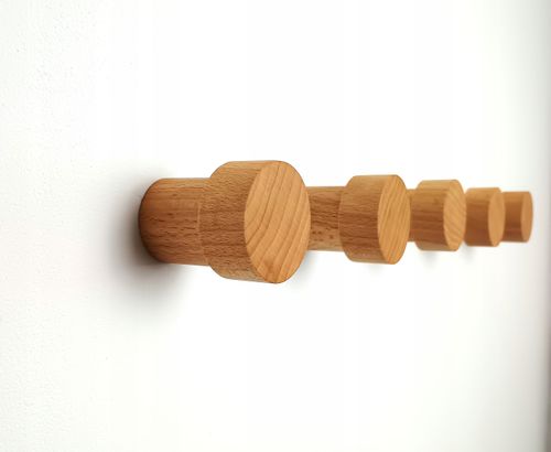 Drewniany Wieszak na Ścianę 5,5 cm Ubrania Ręczniki do Sauny Garderoby 45mm na Arena.pl