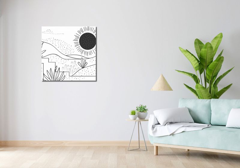 Obraz 70x70cm Linearny Pejzaż zdjęcie 2