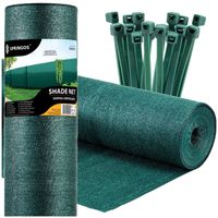 Siatka cieniująca 90% osłonowa 1,5x50m zielona 200 szt. opasek zaciskowych