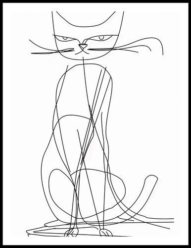 Plakat 60x80cm Kot Linijny na Arena.pl