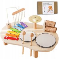 MUZYCZNY STOLIK Z DREWNA INTERAKTYWNY SENSORYCZNY MONTESSORI EDUKACYJNY