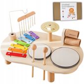 MUZYCZNY STOLIK Z DREWNA INTERAKTYWNY SENSORYCZNY MONTESSORI EDUKACYJNY