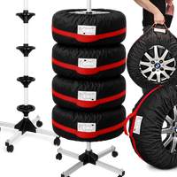 STOJAK NA KOŁA Z KÓŁKAMI POKROWCE OCHRONNE OPONY FELGI 4SZT 13-17 CALI