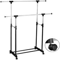 Wieszak Na Ubrania Teleskopowy Podwójny Z Kółkami