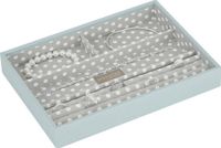 Szkatułka na biżuterię Stackers 4 komorowa classic błękitno-szara