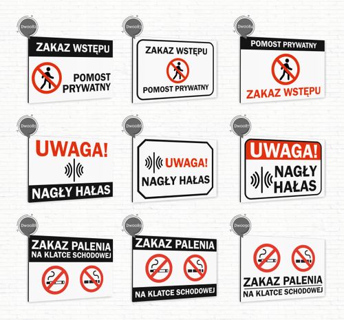 Tabliczka znak informacyjny 40x30 Biała WSTĘP WZBRONIONY Dibond NADRUK UV na Arena.pl