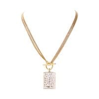 naszyjnik z białą, prostokątną zawieszką z kolekcji