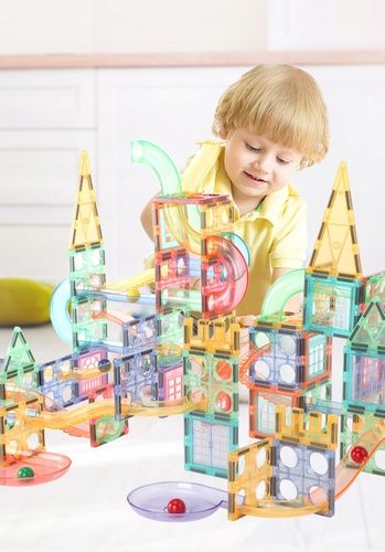 Klocki magnetyczne dla dzieci duże edukacyjne zestaw tor konstrukcyjny 158e na Arena.pl