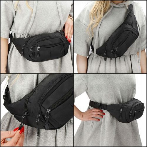 SASZETKA NERKA MĘSKA DAMSKA POJEMNA BIODRÓWKA SPORTOWA BIODROWA CZARNA na Arena.pl