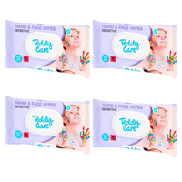 Chusteczki nawilżane do rąk twarzy Teddy Care Sensitive z klipsem 160 szt.