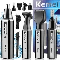 Maszynka trymer 4W1 DO WŁOSÓW BRODY nosa brwi KEMEI 4 nakładki