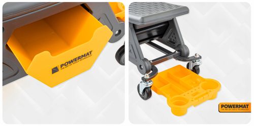 KRZESŁO WARSZTATOWE STOŁEK TABORET NA KÓŁKACH 3 SCHOWKI 200 KG SIEDZISKO na Arena.pl