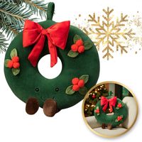 poduszka w kształcie świątecznej girlandy wieniec, piękna welurowa 45 cm