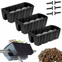 3x Skrzynka na balustradę DCRO600, Doniczka balkonowa +keramzyt 5l Antracyt