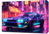 Obraz 70x50cm Nocny Rajd w Neo-Tokio