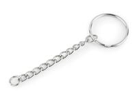 KRĄŻEK NA KLUCZE BAZA BRELOKA BRELOCZEK Z ŁAŃCUSZKIEM HANDMADE 25MM 10SZT