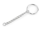KRĄŻEK NA KLUCZE BAZA BRELOKA BRELOCZEK Z ŁAŃCUSZKIEM HANDMADE 25MM 10SZT