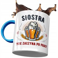 Kubek Błękitny Dla Siostry Na Urodziny Na Prezent Z Nadrukiem Ze Zdjęciem