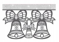 M16 Zazdrostka kuchenna firana ŚWIĄTECZNA DZWONKI zima Boże Narodzeni 40x25