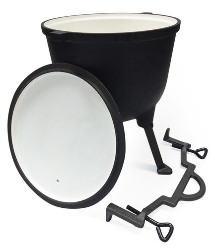 KOCIOŁEK ŻELIWNY EMALIOWANY GARNEK myśliwski węgierski 10L OGNISKO GRILL na Arena.pl