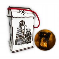 LAMPION ADWENTOWY NA RORATY BIAŁY PODŚWIETLANY