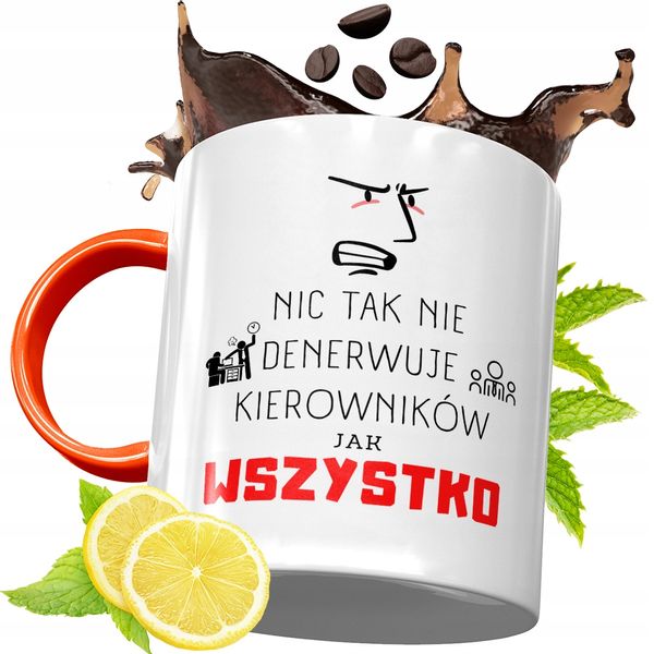 Kubek Pomarańczowy Dla Kierownika Prezent Z Nadrukiem Ze Zdjęciem zdjęcie 1