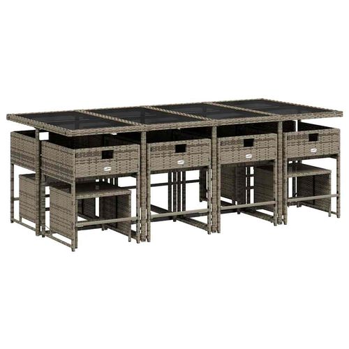 13-cz. zestaw mebli ogrodowych z poduszkami, szary rattan PE na Arena.pl