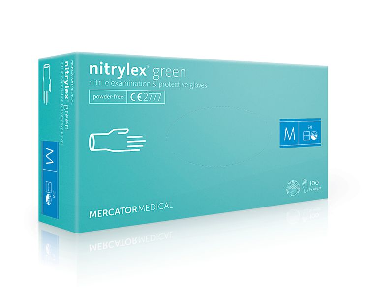 Rękawice nitrylowe nitrylex green M 100 szt zdjęcie 1