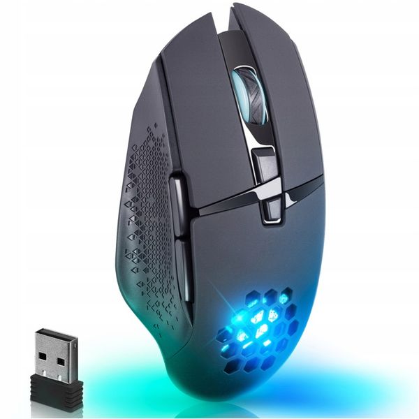 MYSZKA GAMINGOWA MYSZ DLA GRACZY BEZPRZEWODOWA KOMPUTEROWA LED RGB 3200 DPI zdjęcie 1