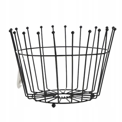 METALOWY KOSZYK NA OWOCE WARZYWA DRUCIANY OZDOBNY CZARNY KOSZ OKRĄGŁY 25 CM na Arena.pl