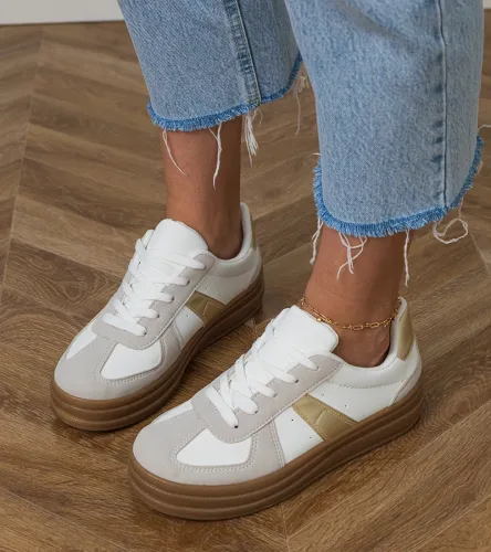 Białe sneakersy damskie na platformie Serila 41 na Arena.pl