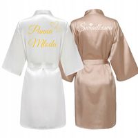 ZESTAW 2 SZLAFROKI PANNA MŁODA ŚWIADKOWA ŚLUBNY PREZENT WIECZÓR PANIEŃSKI