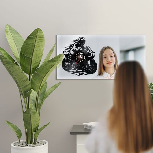 Zegar Ścienny z płyty winylowej na lustrze MOTORYZACJA 35 wzorów 59x29 cm na Arena.pl