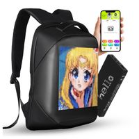 Plecak Szkolny Mlodziezowy Czarny z Wyświetlaczem LED Aplikacja + Powerbank