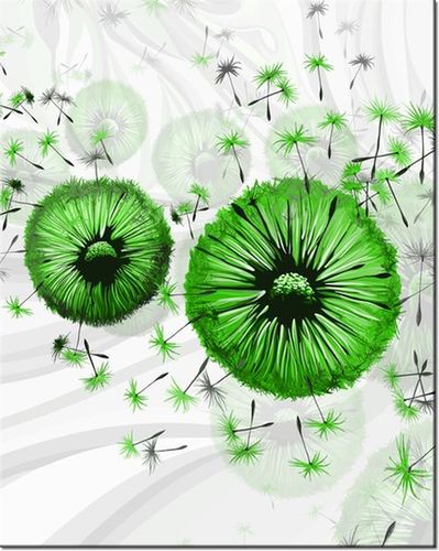 40CM 50CM OBRAZEK ŚCIENNY ZIELONE DMUCHAWCE 5 DRUK PŁÓTNO OBRAZ na Arena.pl