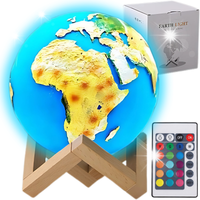 LAMPKA NOCNA NA BIURKO DO SYPIALNI BEZPRZEWODOWA GLOBUS 3D RGB PILOT LED